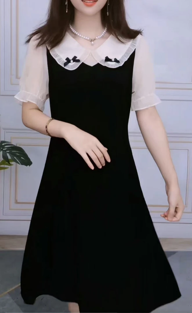 A901#夏季新款时尚娃娃领气质连衣裙【D3-1】
