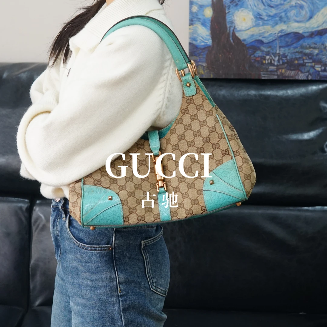 95新 GUCCI/古驰 老花Jackie单肩包/WJ12720561/0561