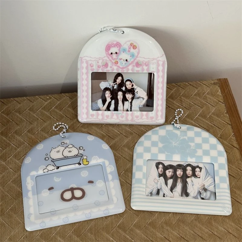 原创pvc横款古早兔丸洗澡小卡3寸卡套卡校园卡饭卡收纳套包包挂件