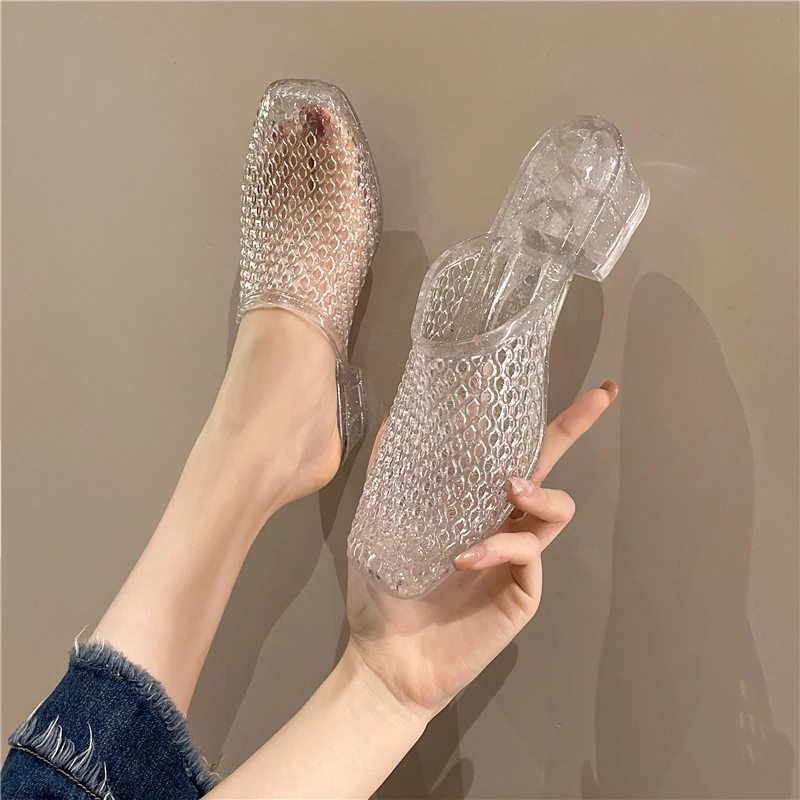 2025新款包头凉拖鞋夏季外穿网红时尚百搭防滑高跟仙女风坡跟凉鞋