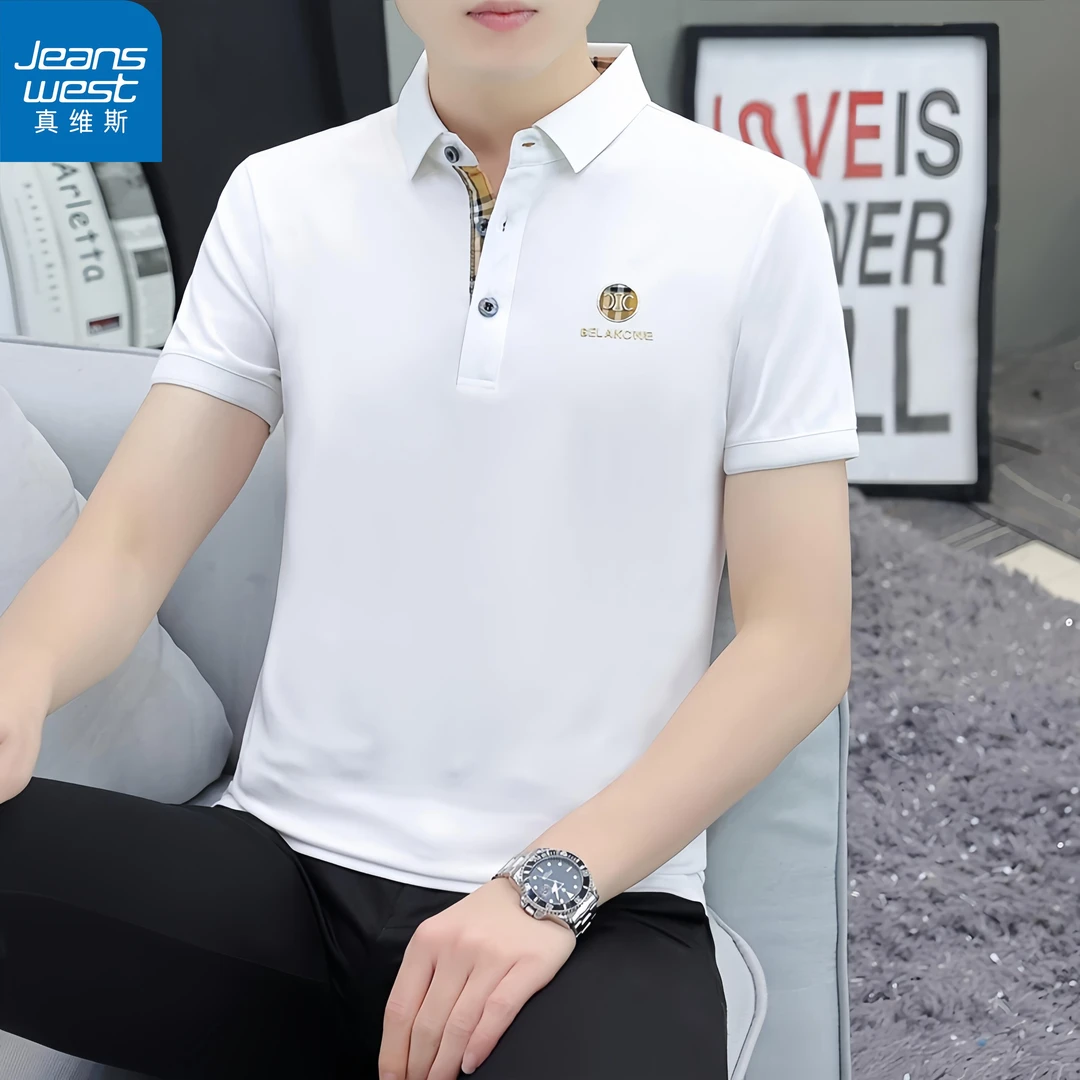 真维斯Jeanswest男士夏季薄款短袖提现时尚翻领POLO衫商务休闲衣