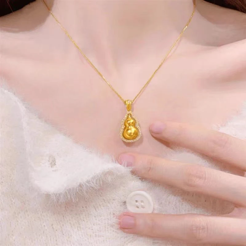 葫芦项链3.6g 长45cm 女士适戴百搭时尚款2025年流行饰品20-65岁可戴漂亮铜合金