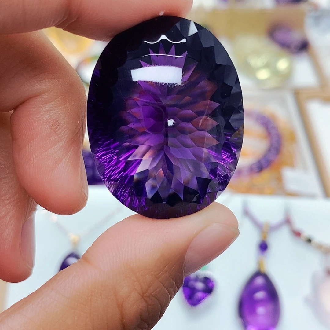 水晶珠宝半成品未镶嵌兰**师裸石定制