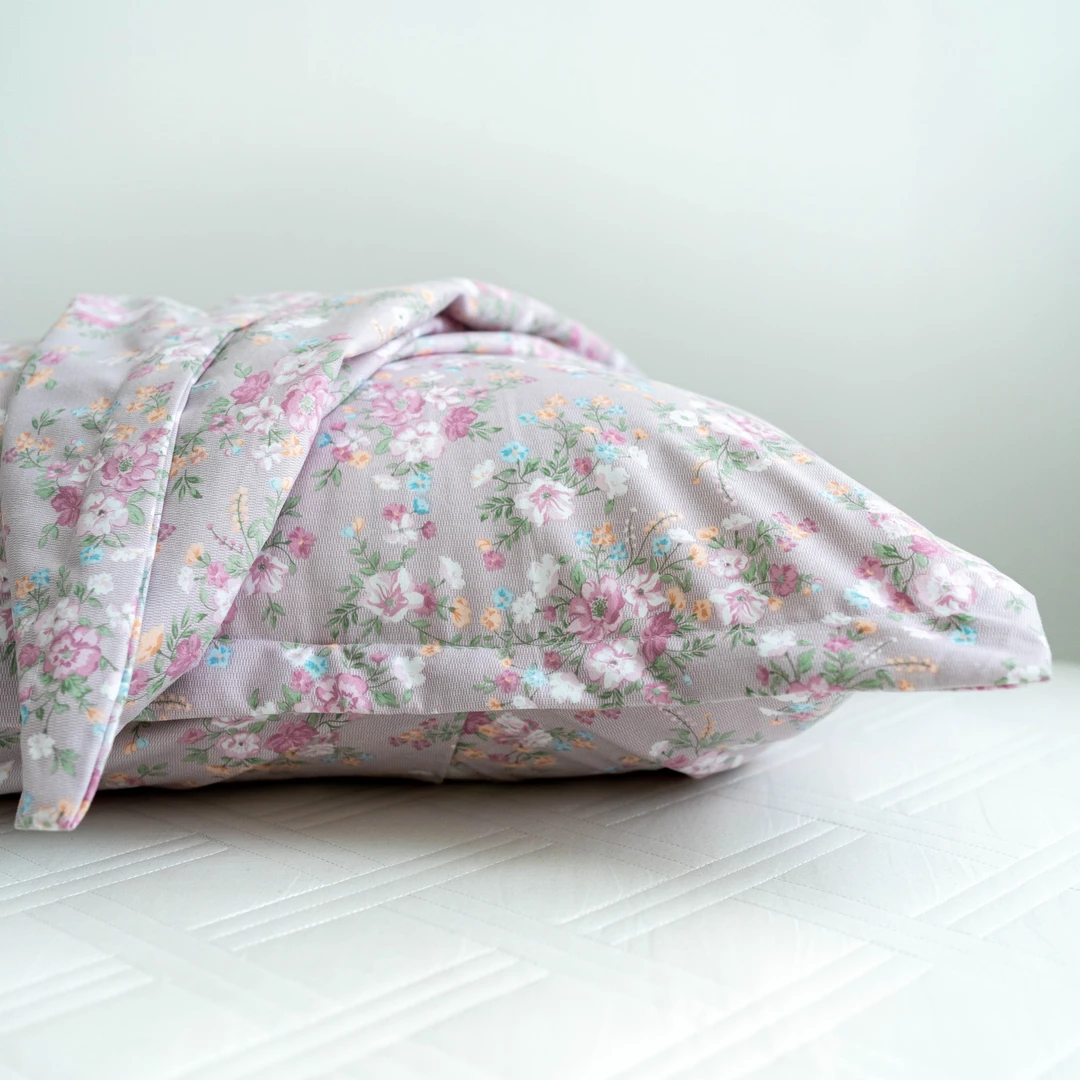 【京かわ会社】双层纱枕套一对装 紫花