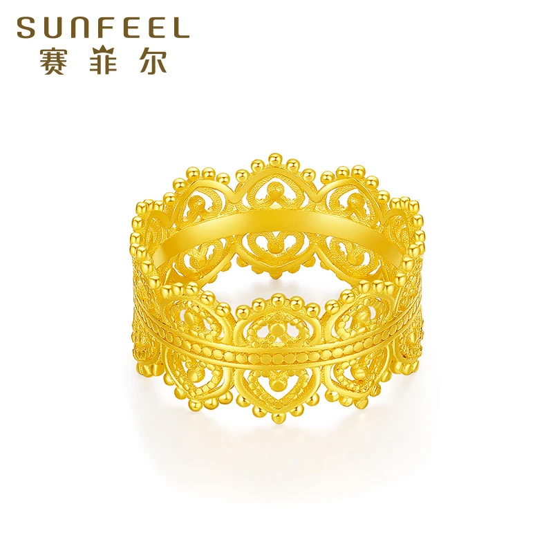 SUNFEEL/赛菲尔【一店女神节】（新）足金花丝蕾边戒指JDB11200