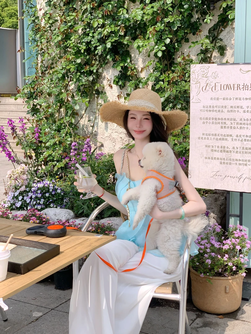 【雅乔定制】甜味氧气 设计感星空纱吊带上衣DYCC-24128099