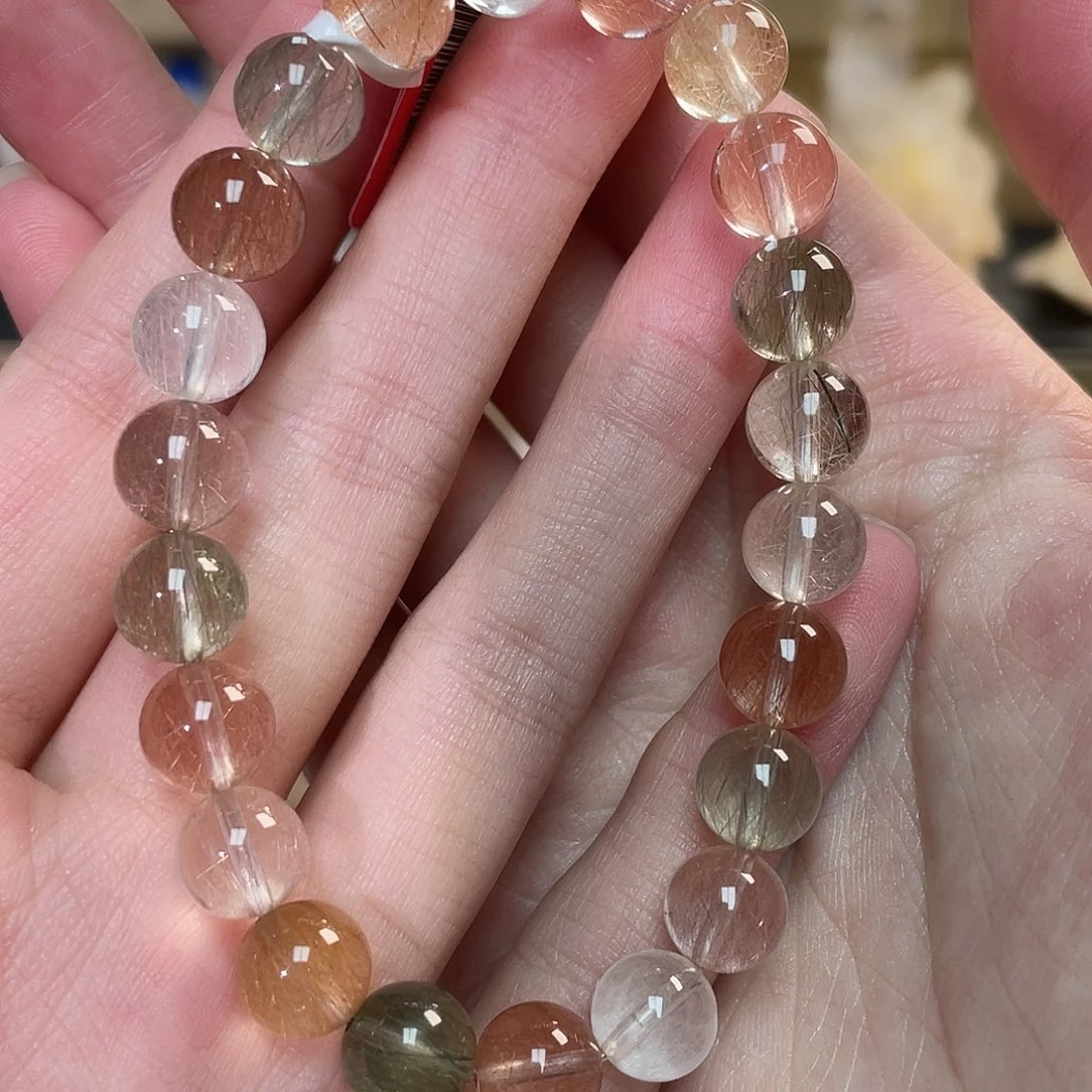 未镶嵌手串水晶彩兔毛手串tm1070。211号