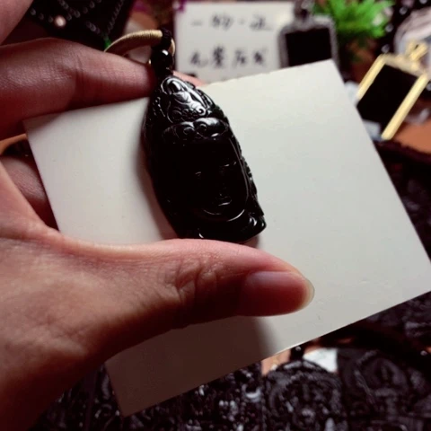 翡翠未镶嵌颈饰天然缅甸a货钢琴黑挂件