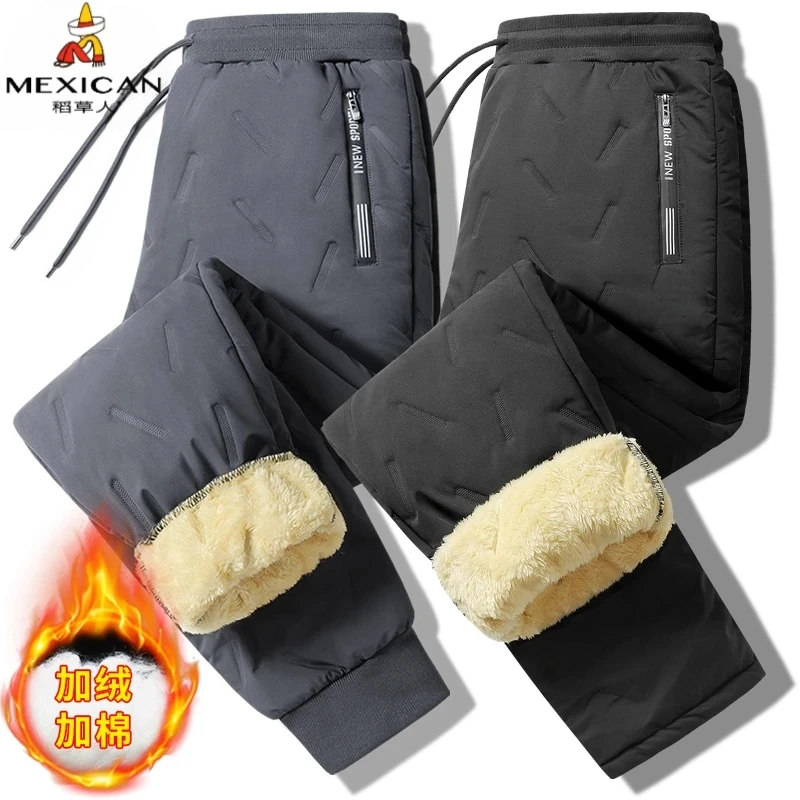 Mexican/稻草人长裤男士加绒直筒棉裤棉裤防水保暖裤直筒立体剪裁