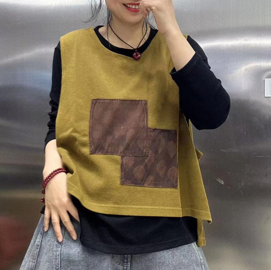 贴布百搭马夹011025