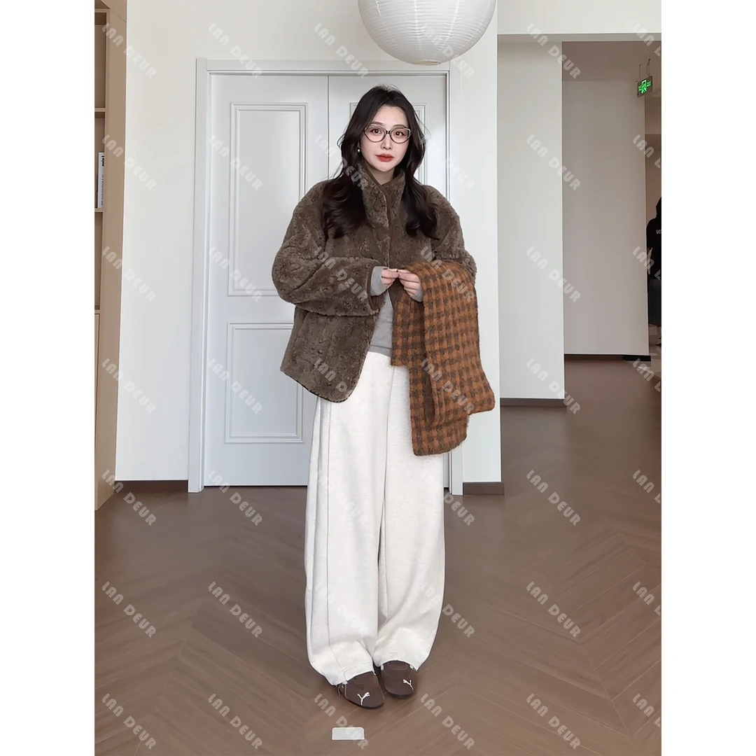 【莉枝冰茶】弧线结构立裁时尚百搭极简老钱风松紧腰休闲拖地裤子女