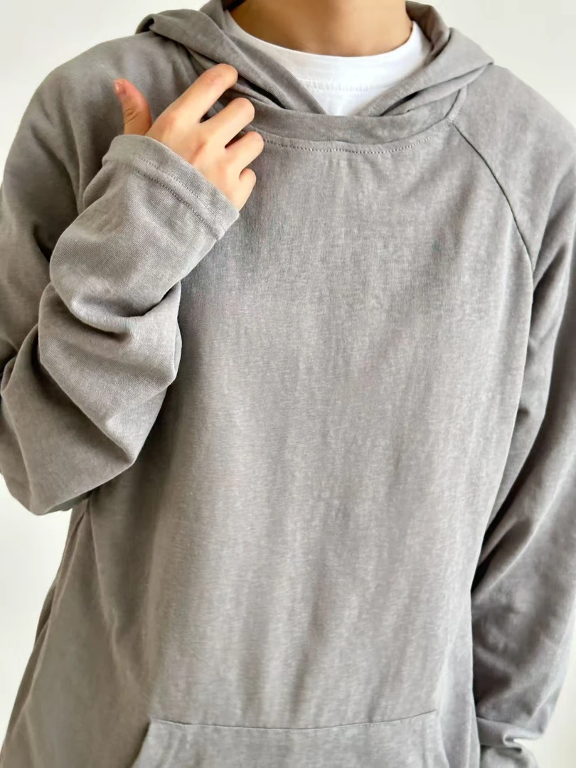 【连帽防晒】韩国订单轻薄透视纹理感夏季防晒插肩连帽长袖T恤