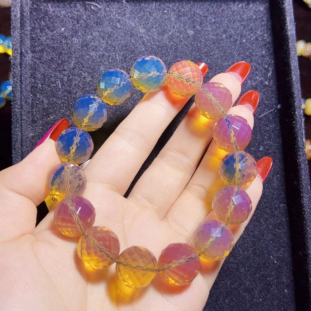 蓝珀珠宝奇石未镶嵌蓝珀毕业蓝钻切净水14mm高货