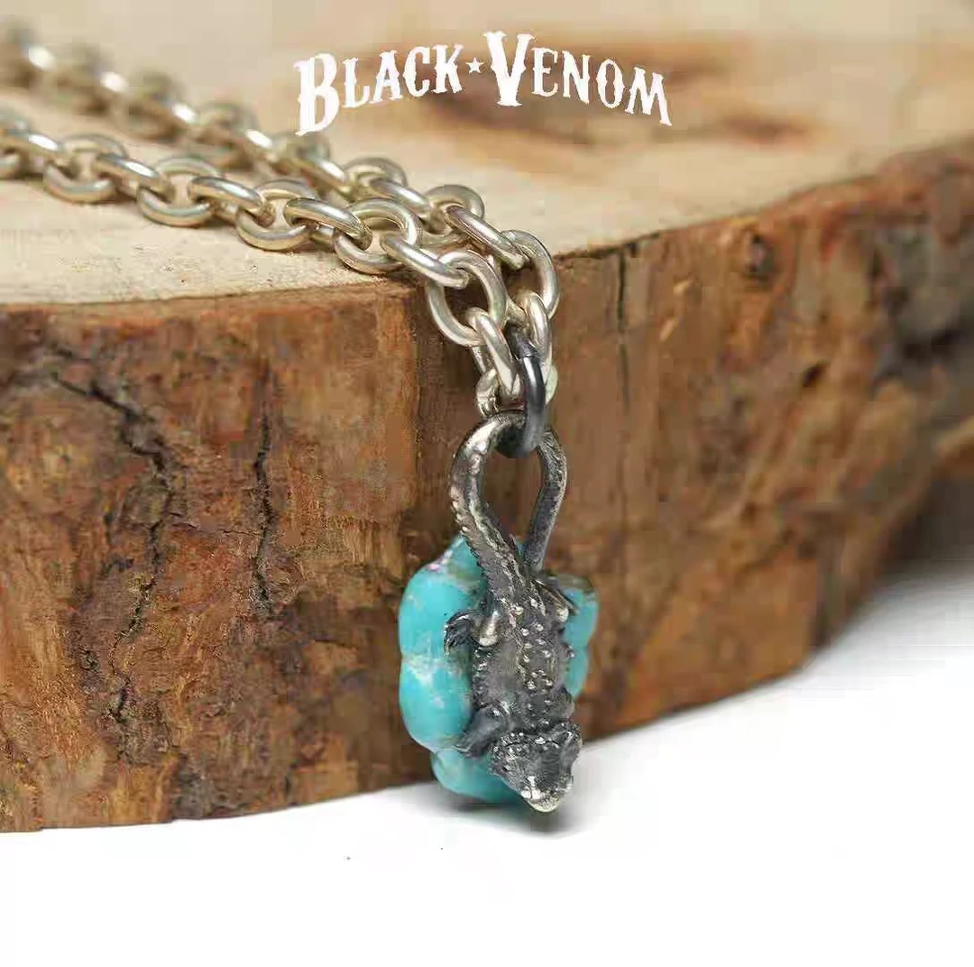 坠链均925银 black venom 蜥蜴吊坠