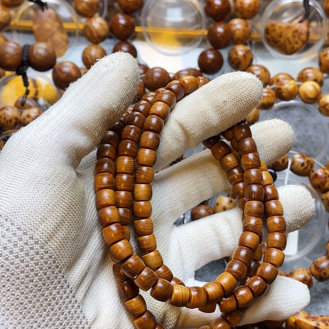 手串/手链柏木太行崖柏7 8陈化直切黑油骨料108颗