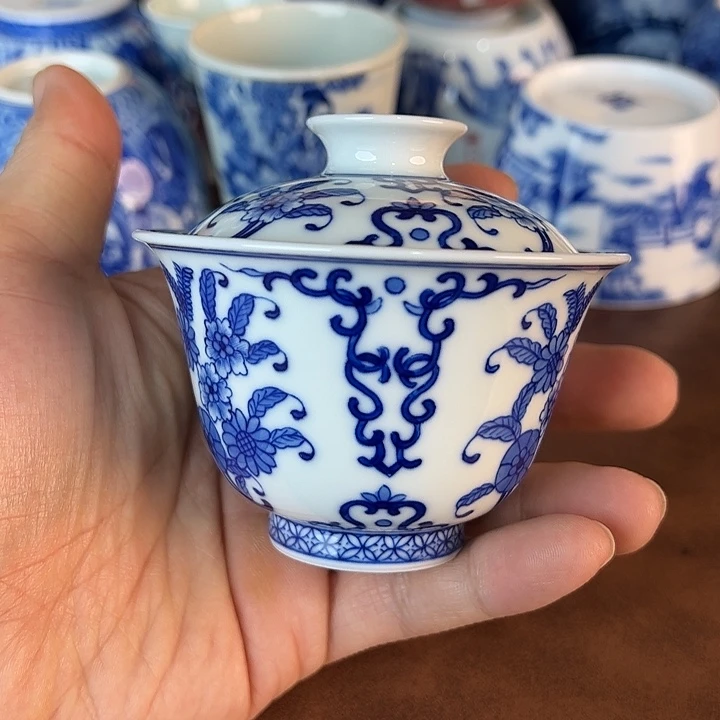 鹰***熊瓷片景德镇全手工手绘陶瓷