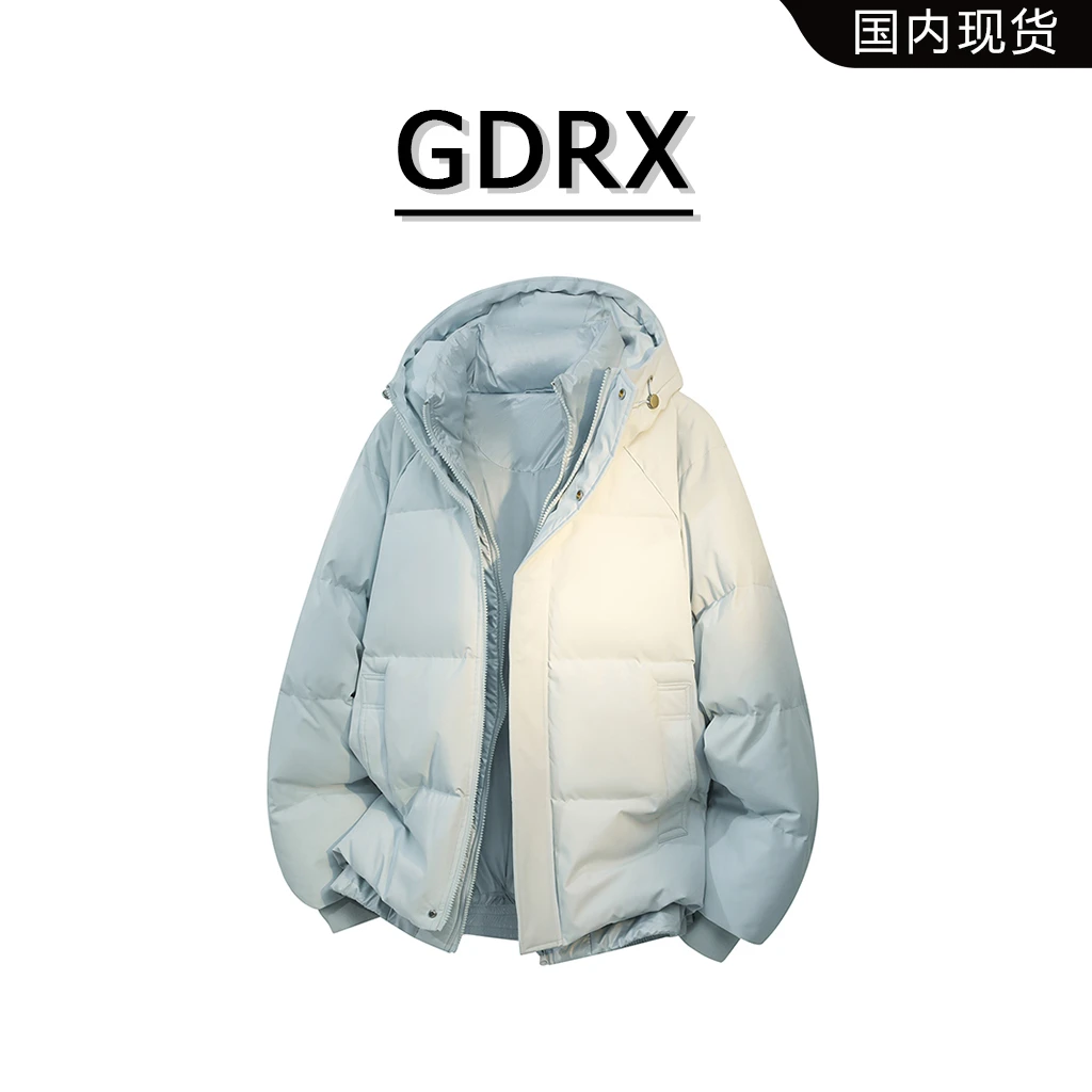 GDRX美式极简风连帽休闲棉衣男款2025秋冬季加棉保暖高级感服外套
