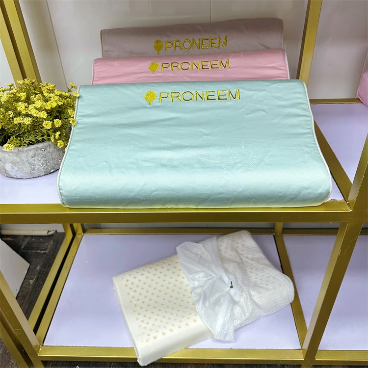 天然儿童乳胶枕全棉枕套透气成人乳胶枕头学生午睡枕头绿色枕芯