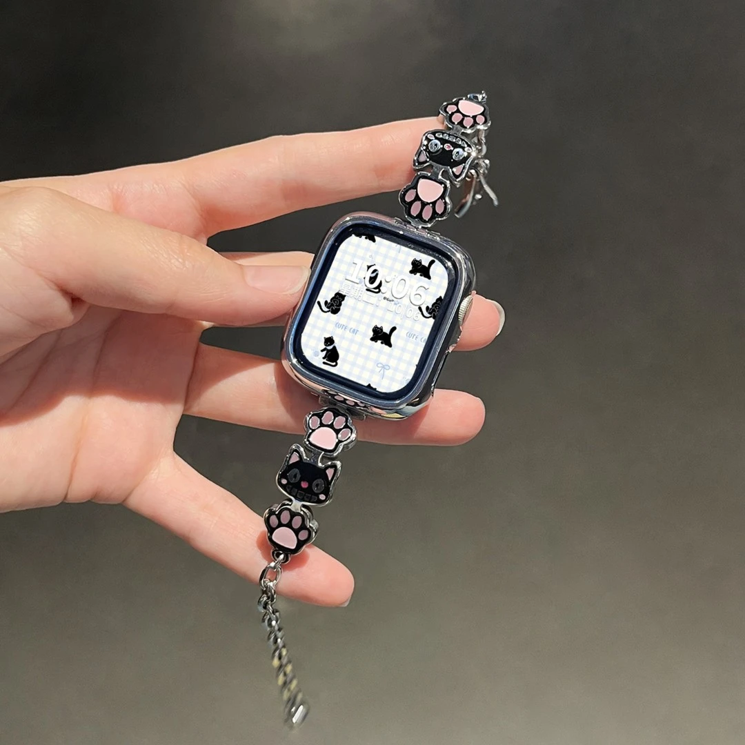 猫爪适用小米手环9pro表带8pro链式金属腕红米watch5手表链10pro