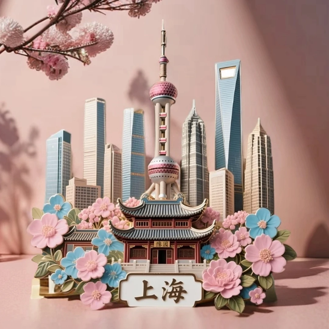 ［上海系列］东方明珠金属浮雕磁吸旅游纪念品重庆冰箱贴北京冰箱贴