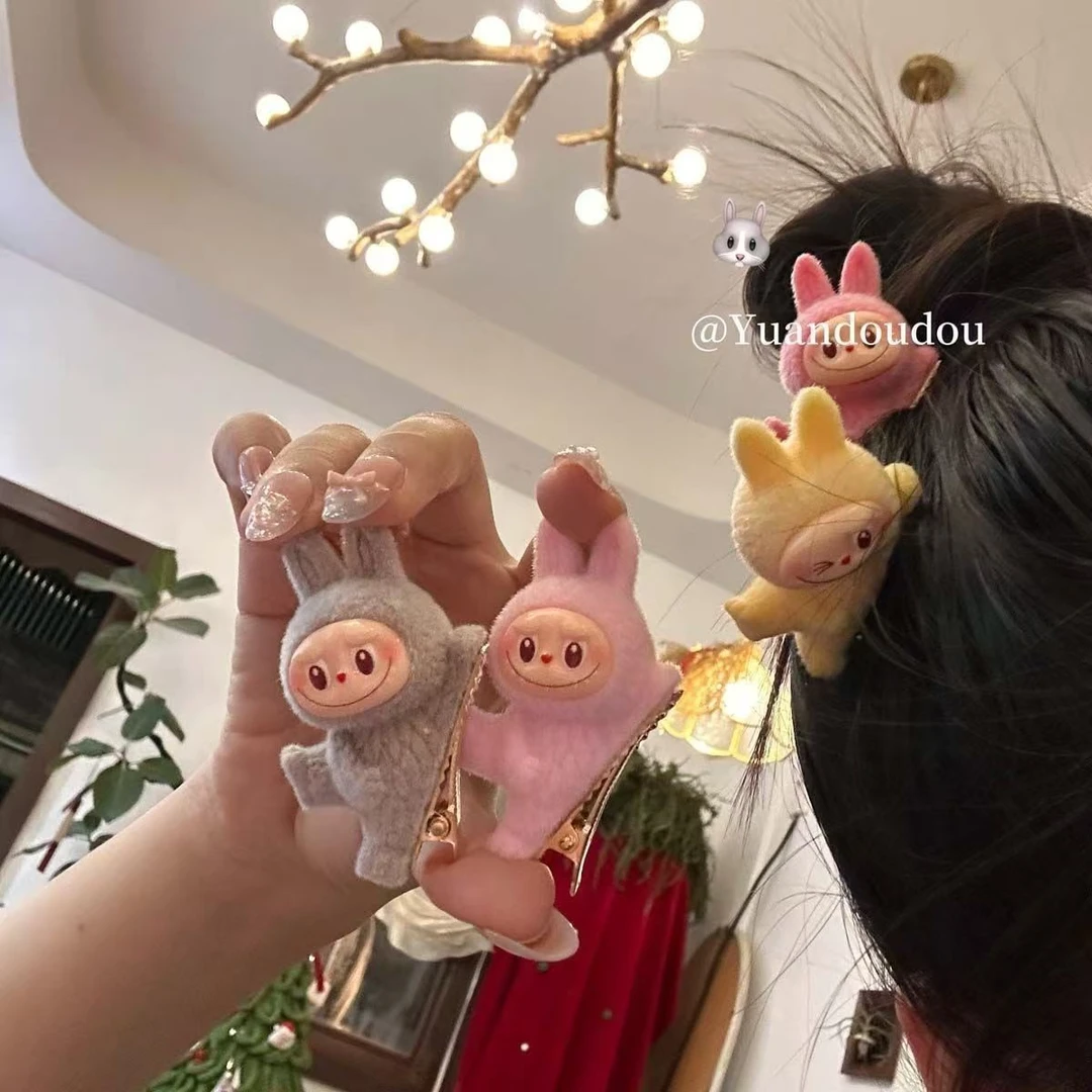 【重生】拉布布小公仔躺姿发夹可爱少女心侧边刘海夹鸭嘴夹发饰饰品