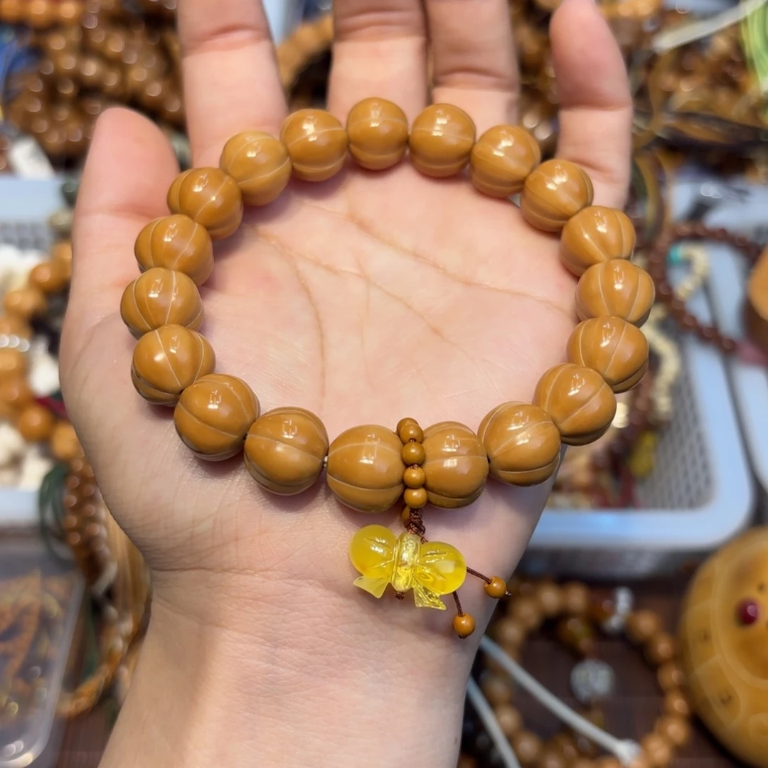 琥珀未镶嵌颈饰蜜蜡蝴蝶结猴头单圈