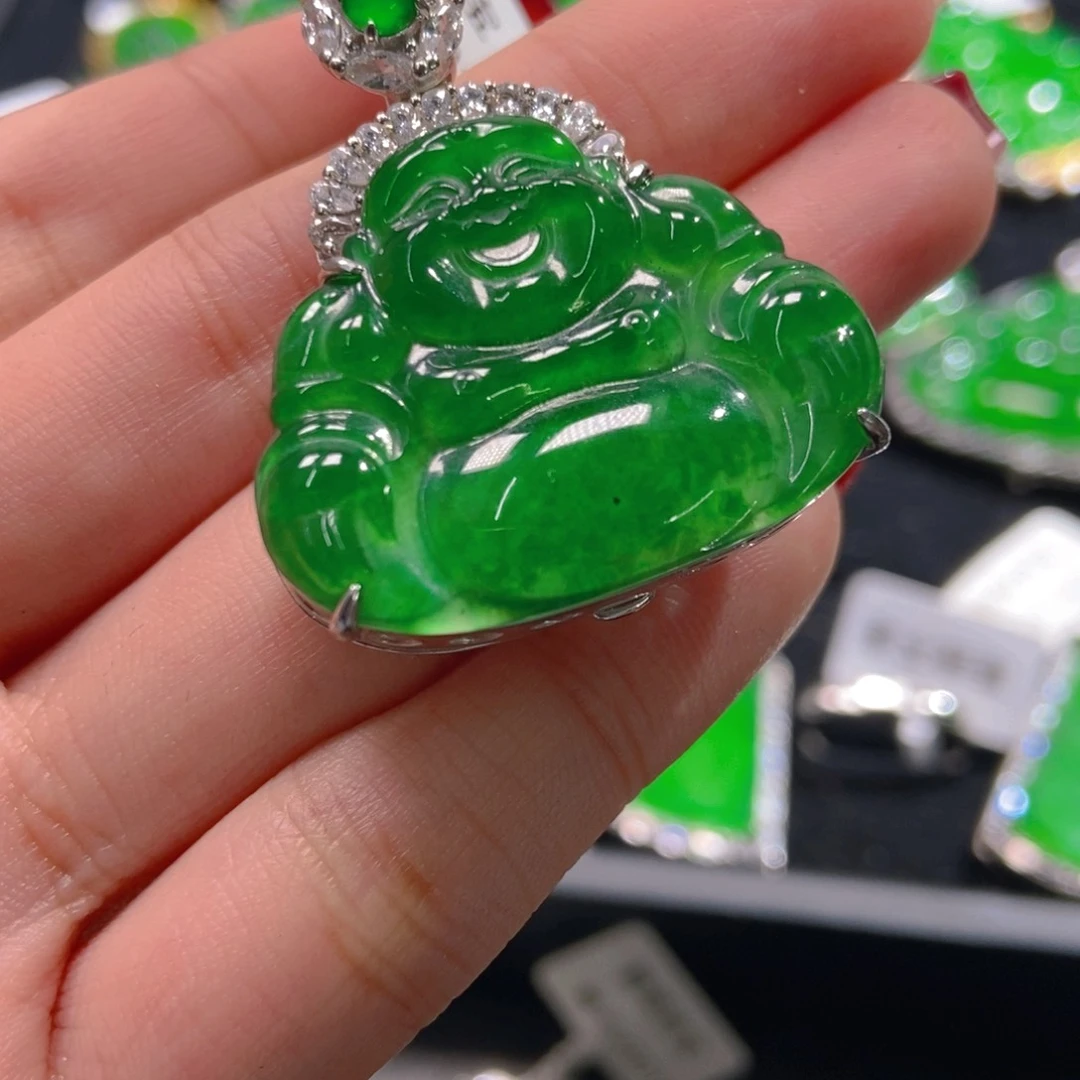 翡翠吊坠(不含链)银S925镶嵌