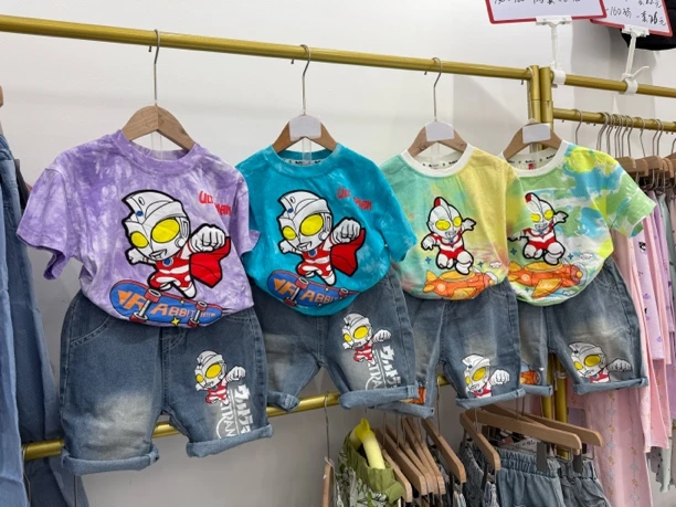 99855夏款男童牛仔套装