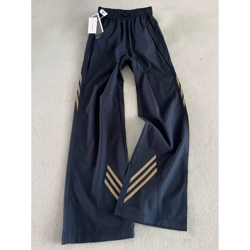 美式复古条纹拼接软壳伞兵裤子男cleanfit三条杠冲锋裤休闲运动裤