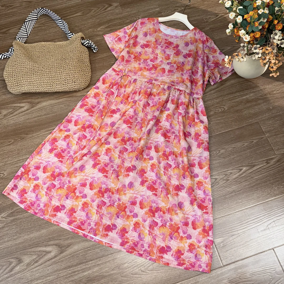 [星轨]Z289夏季长款显瘦时尚连衣裙气质休闲复古国风旗袍裙