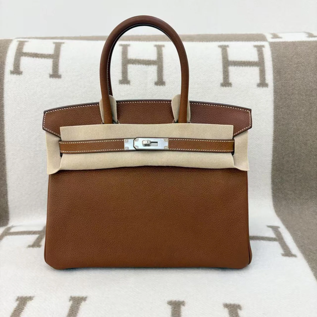 99新 Hermes/爱马仕 birkin 30 Z 福宝马鞍皮 栗子色 xx0401b4