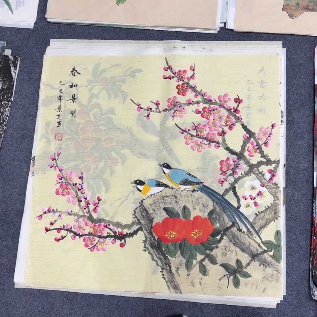 国画68×68手绘画画