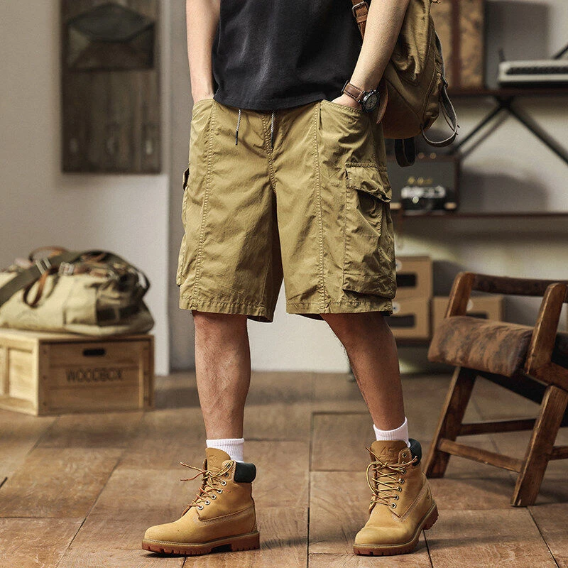 2025年男士夏季新款薄款日系潮流复古宽松显高工装短裤251