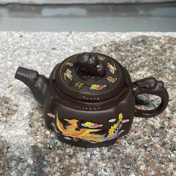 新款四方龙尊貔貅凤鸣紫砂壶