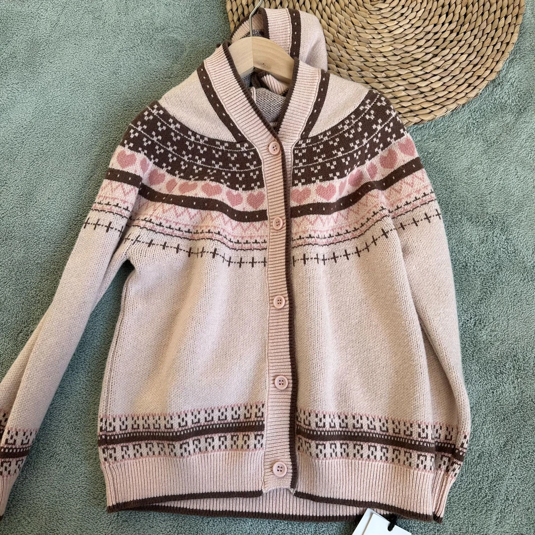 女童新款童装儿童时尚上衣潮秋冬款套头毛衣女童针织衫