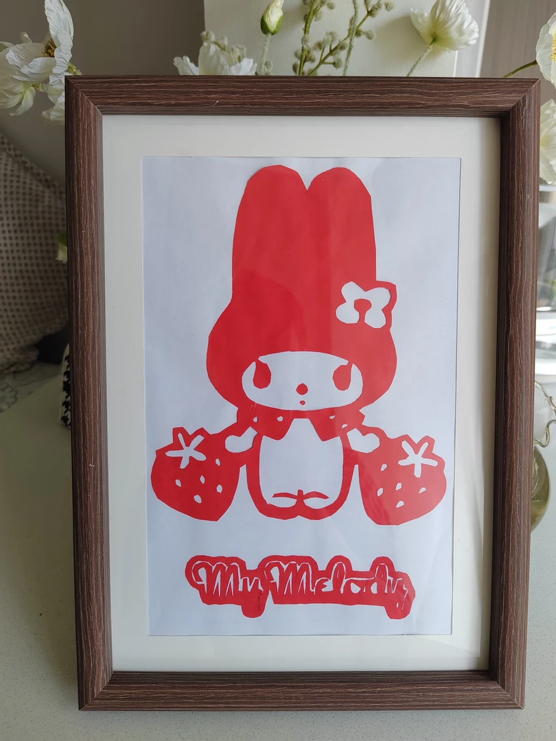 非遗剪纸 美乐蒂8寸相片相框 桌面客厅卧室摆台装饰礼物