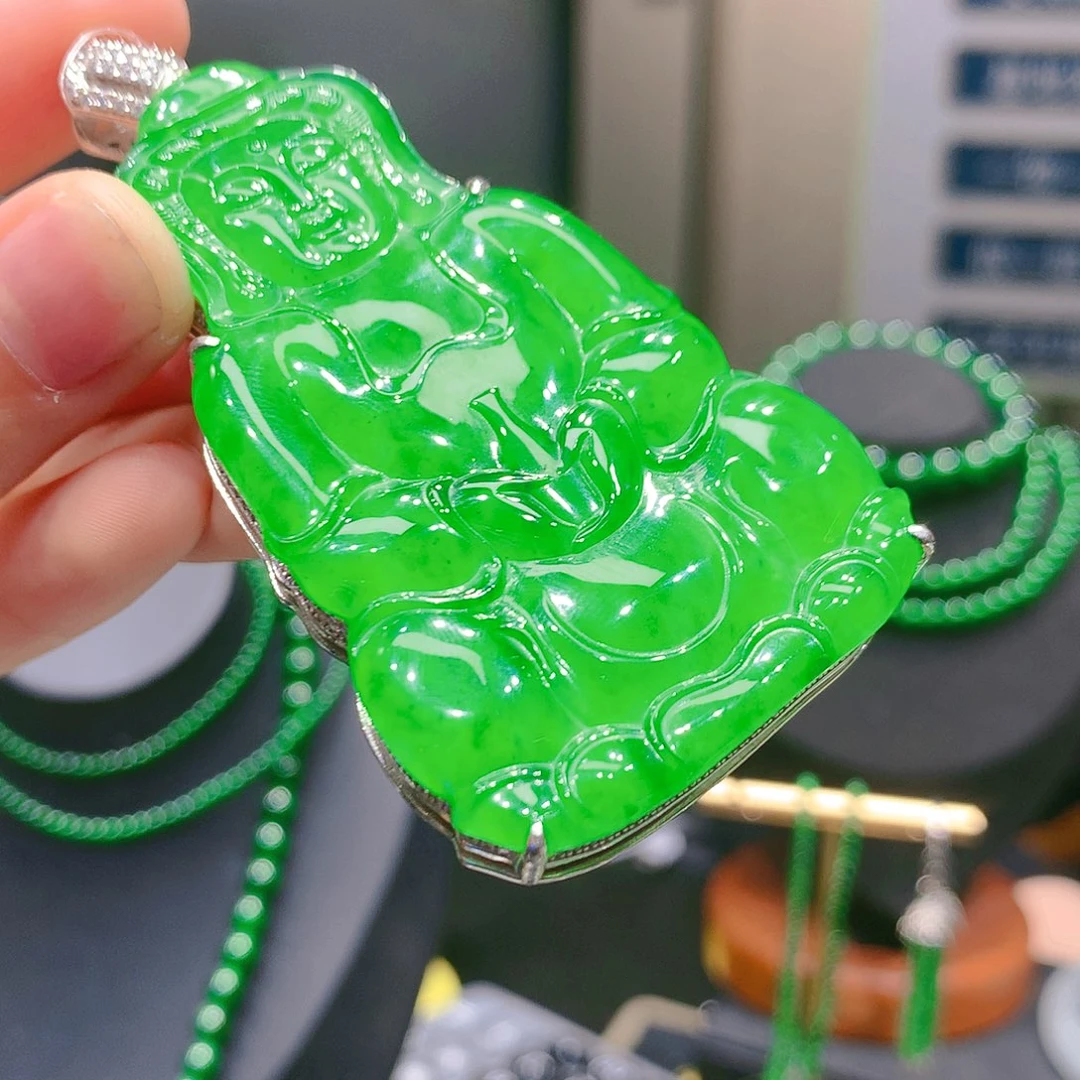 翡翠颈饰银S925镶嵌9。甄选qj