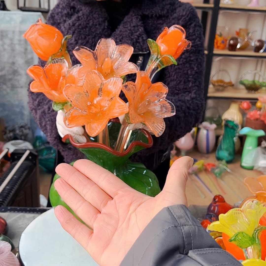 6朵花福利琉璃工艺品