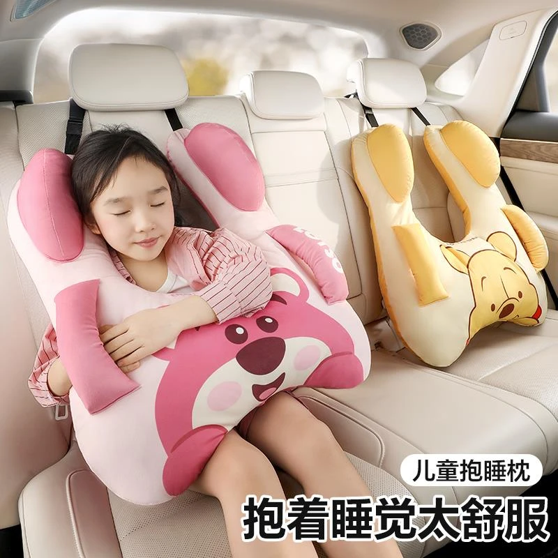 迪士尼儿童车载睡觉神器安全车上后排防摔抱枕护颈舒适汽车靠睡枕