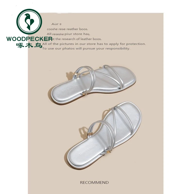 啄木鸟软底不累脚两穿女士百搭凉拖鞋女2025夏外穿时尚平底凉拖鞋