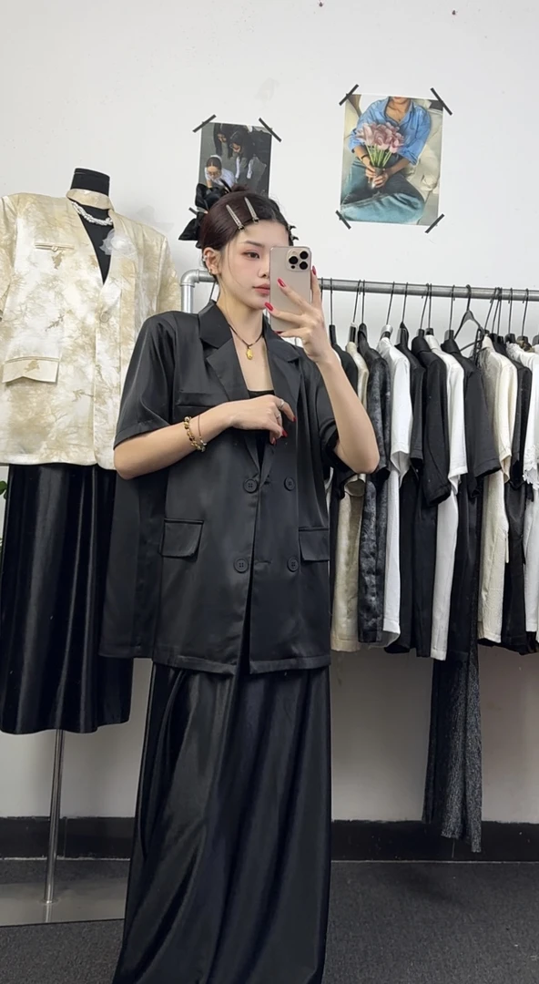 ［大囍·studlo］后背蝴蝶结醋酸西服简约通勤薄款百搭设计师