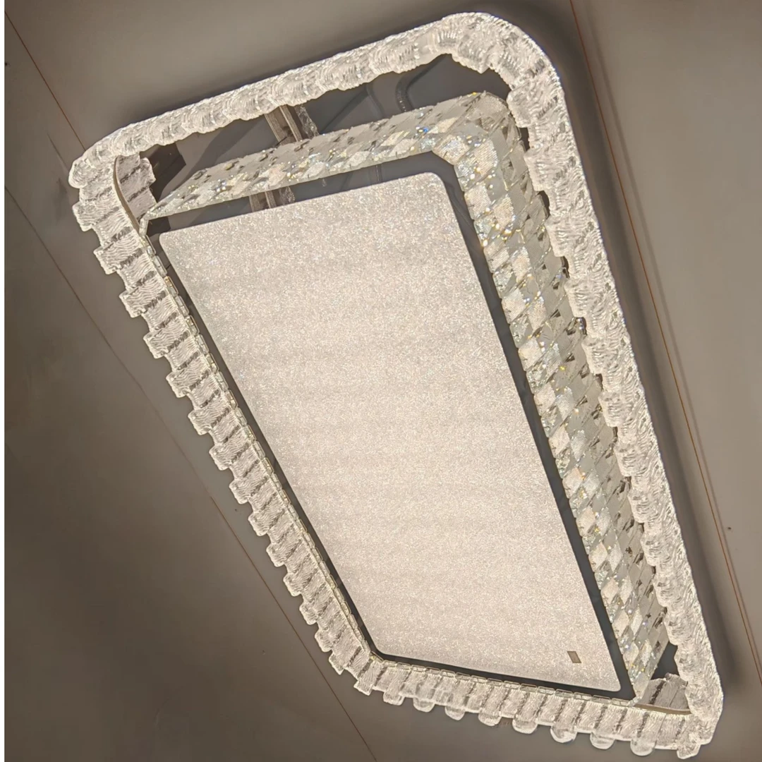 客厅灯 水晶灯长方形圆形吸顶灯简约现代led北欧大气家用遥控灯具