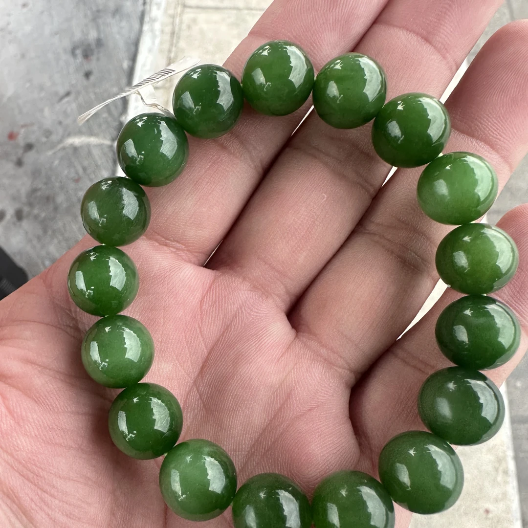细度颜色油性没朋友的老坑料俄料和田玉碧玉手串不满意包邮费