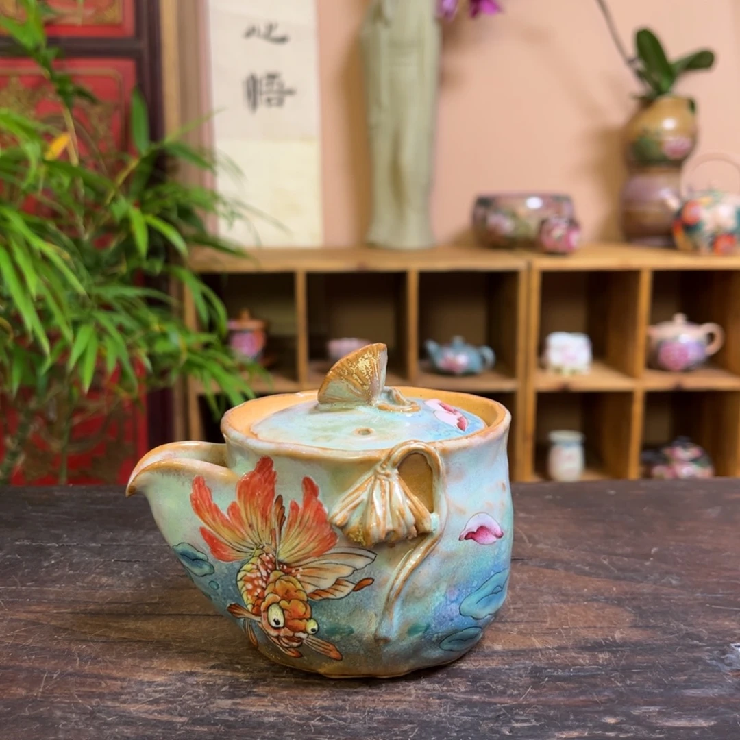 意***麟柴烧纯手工手绘陶瓷