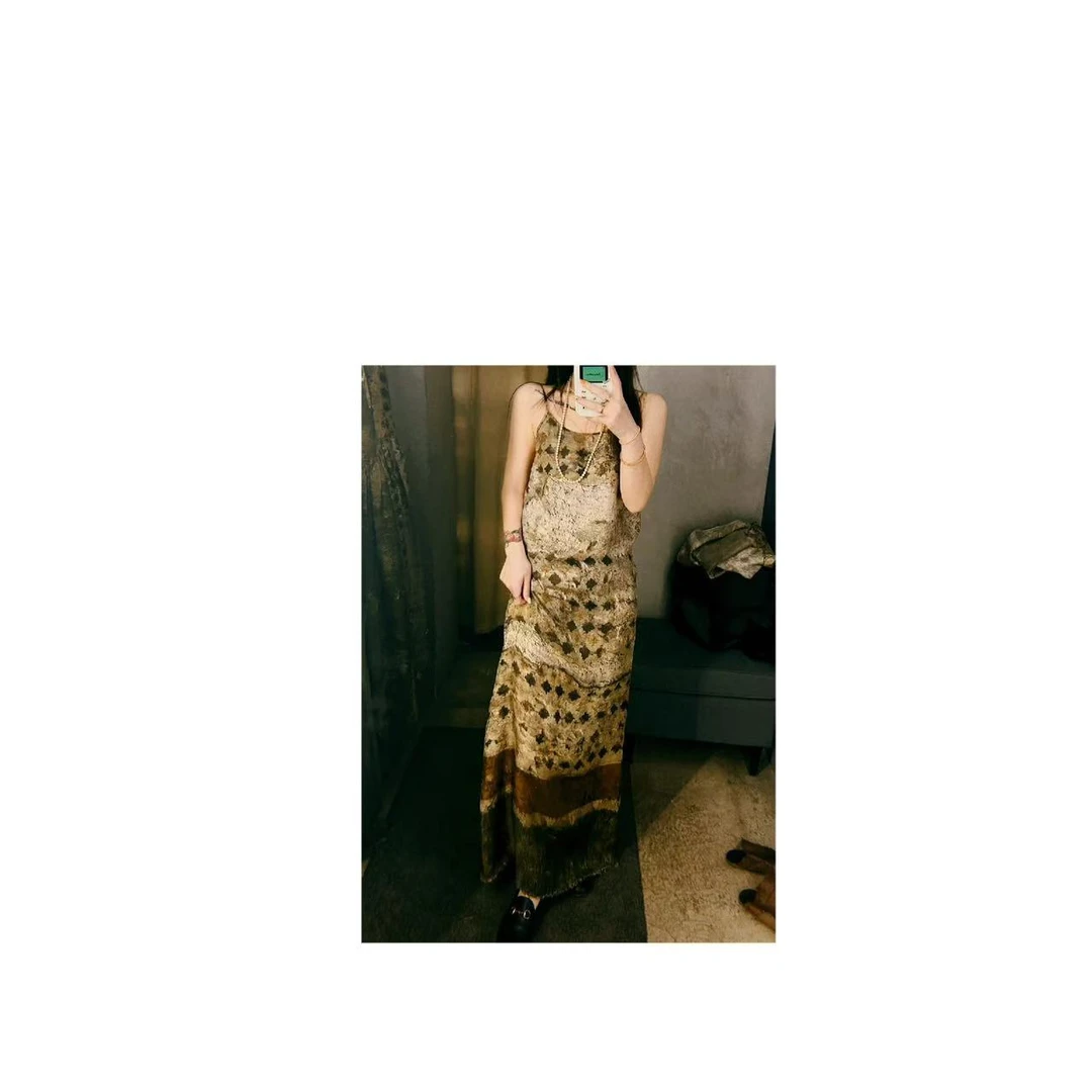 WENJI ｜庞贝风复古吊带连衣裙