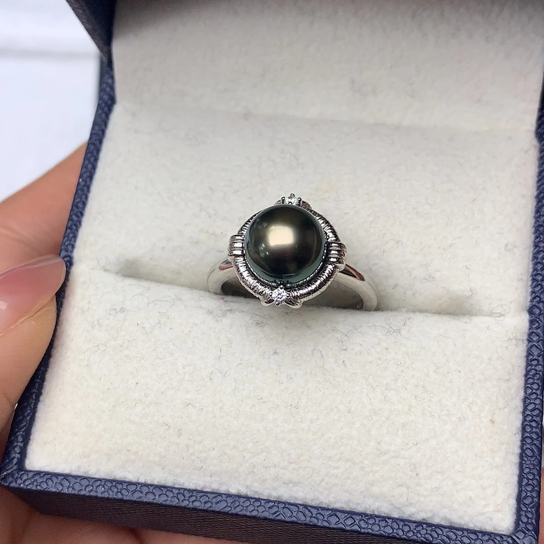 海水珍珠戒指银S925镶嵌