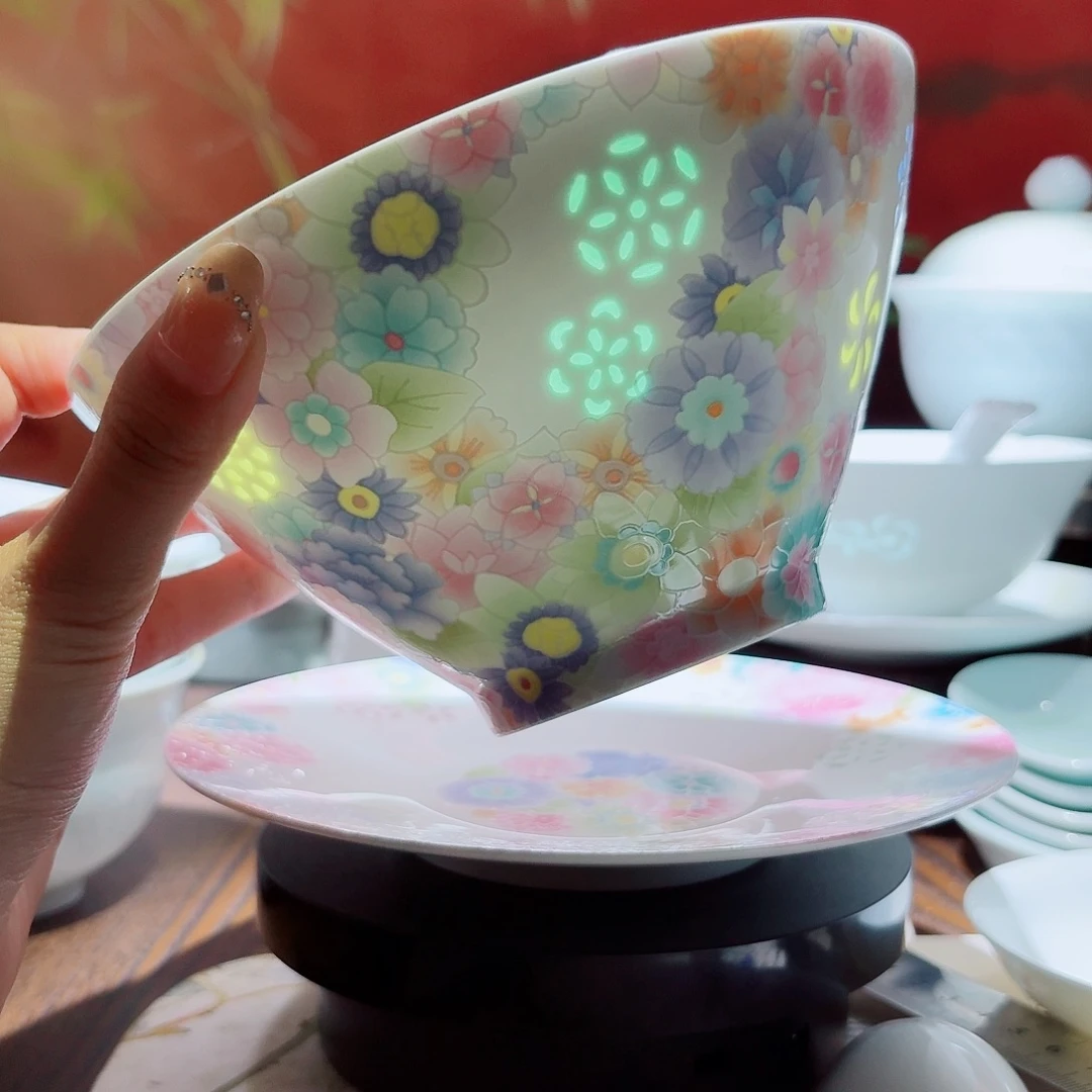 琉璃手工艺品三个8寸盘6个面碗4个6寸盘