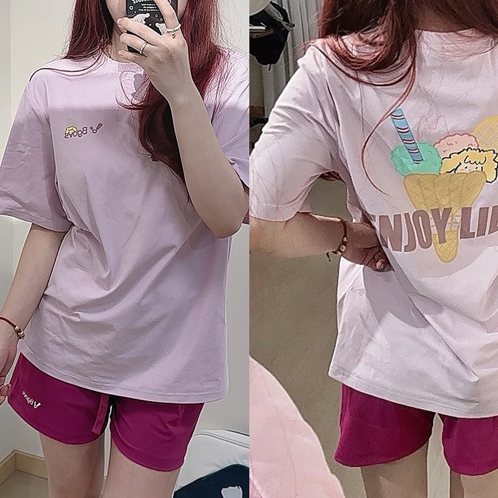 2025韩国新品BGOVS羽毛球服男女同款轻薄宽松速干T恤短袖情侣款