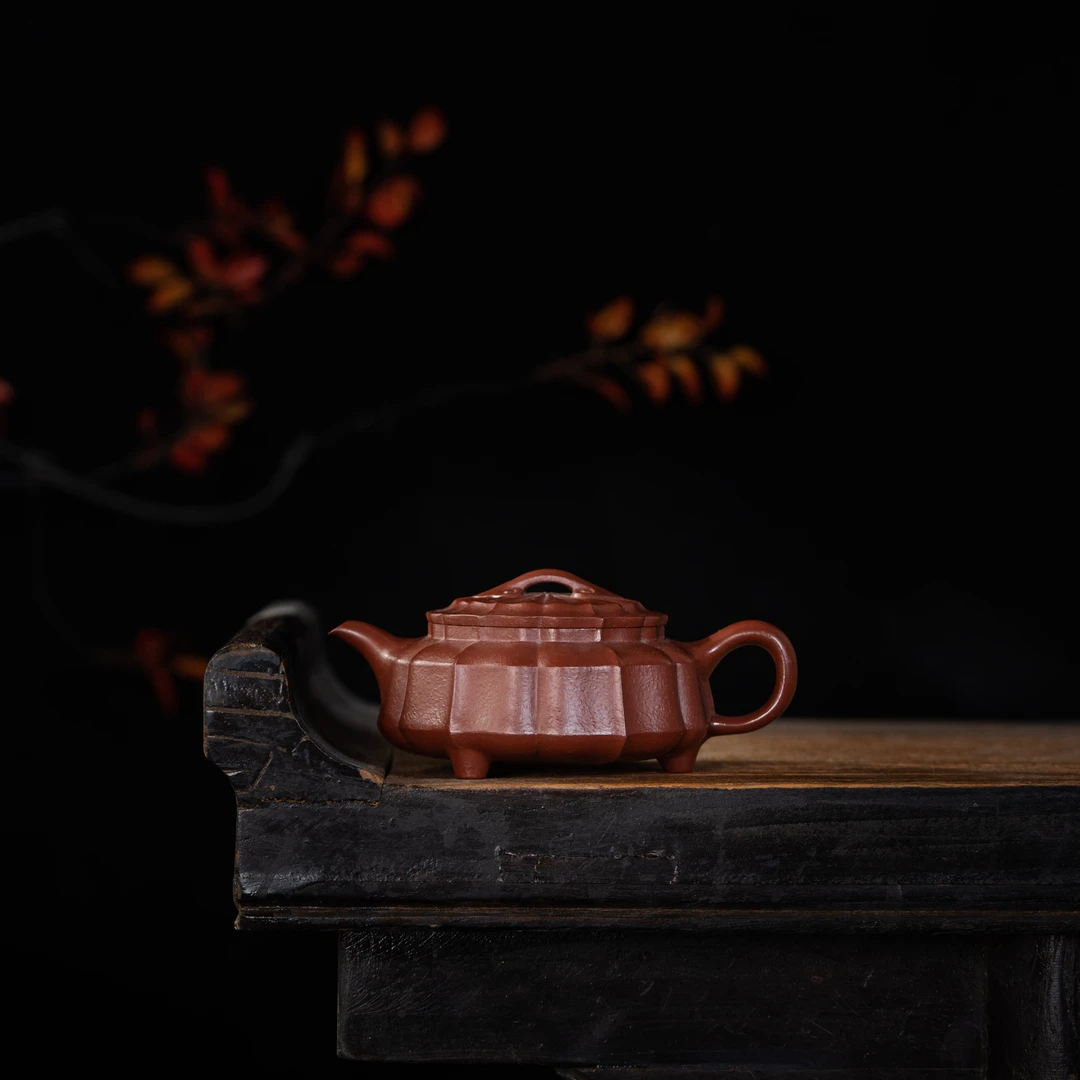 【前墅龙窑】三足如意 范坚 朱泥 225cc 家用紫砂壶