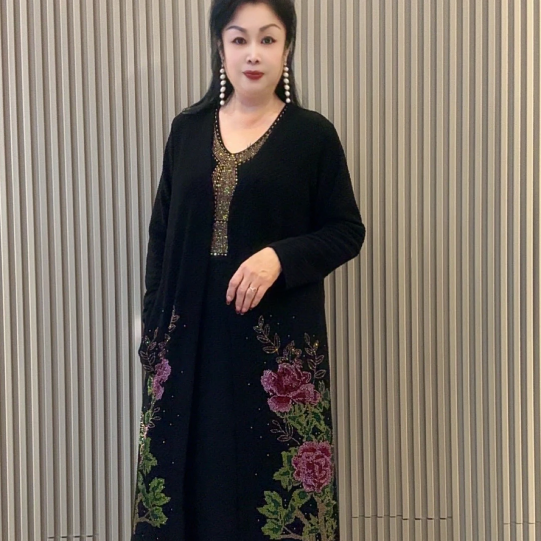 高腰新中式南韩醋酸面料外披重磅中长款时尚